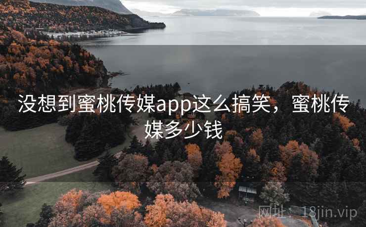 没想到蜜桃传媒app这么搞笑，蜜桃传媒多少钱